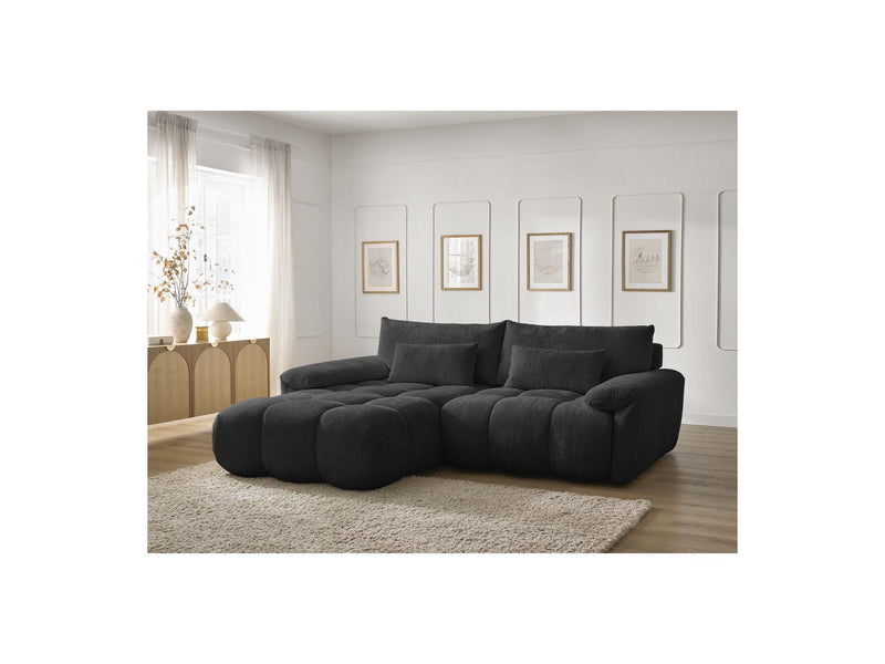 Canapé D'Angle Fixe - Ivane - Tissu Texturé - Angle Gauche