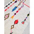 Tapis Berbère Marocain Azilal - Ecru À Motifs Colorés