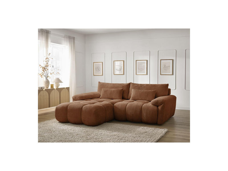 Canapé D'Angle Fixe - Ivane - Tissu Texturé - Angle Gauche