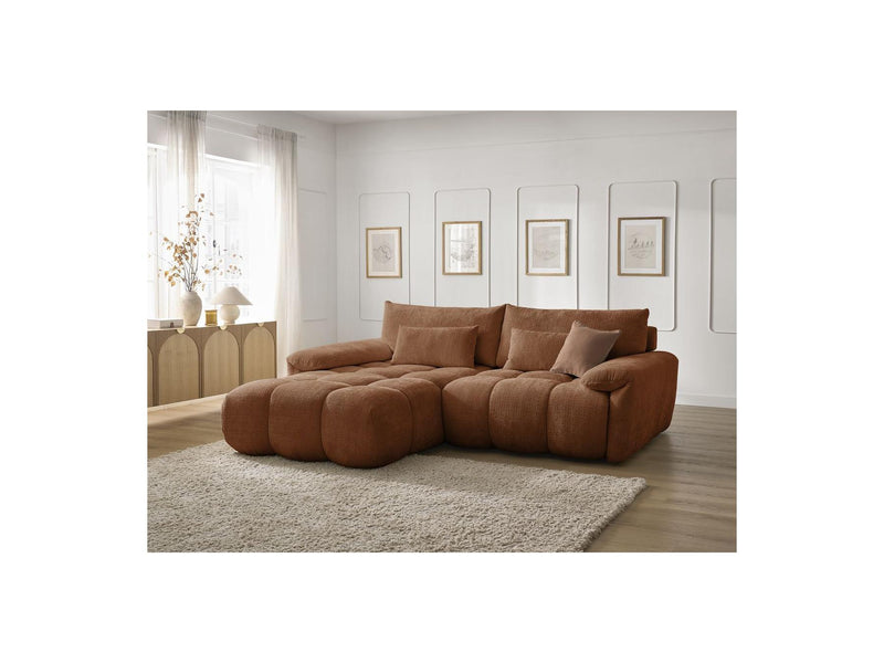 Canapé D'Angle Fixe - Ivane - Tissu Texturé - Angle Gauche