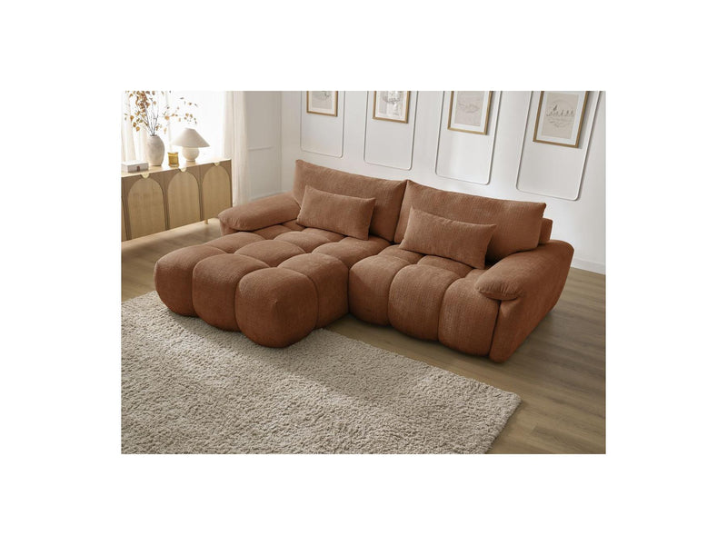 Canapé D'Angle Fixe - Ivane - Tissu Texturé - Angle Gauche