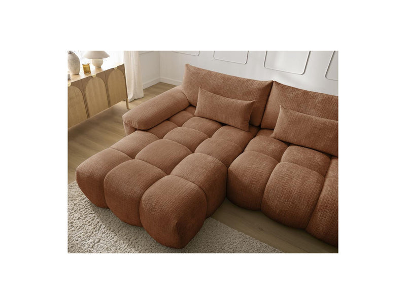 Canapé D'Angle Fixe - Ivane - Tissu Texturé - Angle Gauche