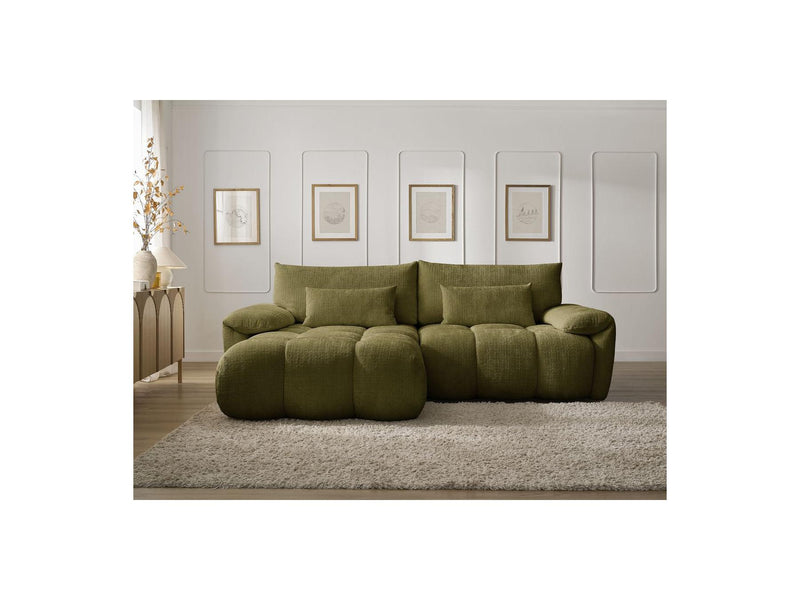 Canapé D'Angle Fixe - Ivane - Tissu Texturé - Angle Gauche