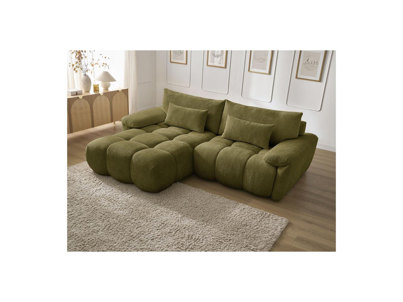 Canapé D'Angle Fixe - Ivane - Tissu Texturé - Angle Gauche