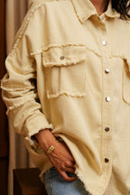 Veste Oversize "Rock&Roll" - Beige/Fuchsia