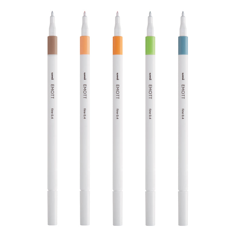 5 Feutres - Couleurs Nature - Emott By Uni-Ball