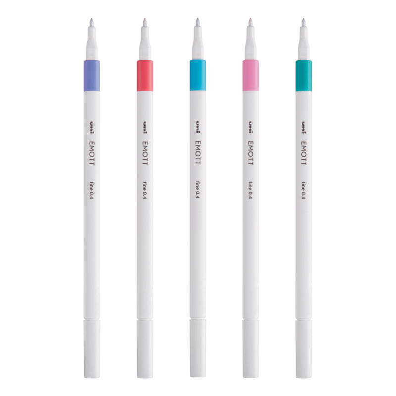 5 Feutres - Couleurs Acidulées - Emott By Uni-Ball