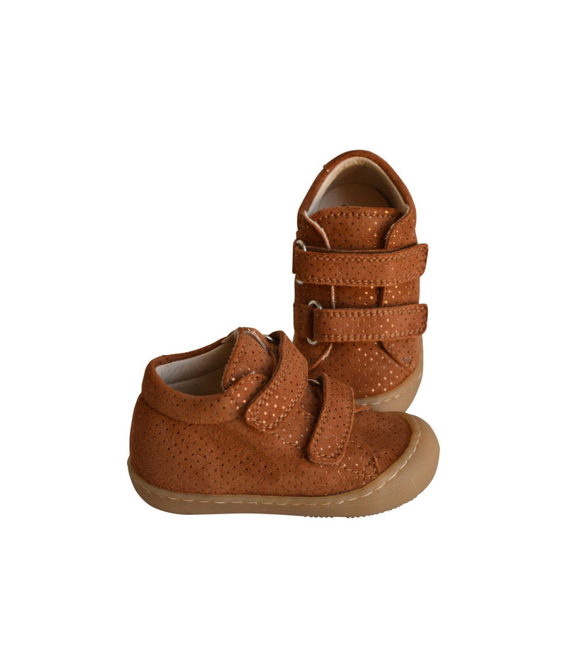 Chaussures Scratch Souples Fille Max - Cuir Camel Pois Irisé - Fille