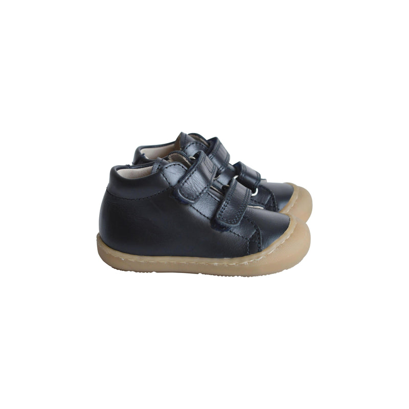 Chaussures Scratchs Souples Max - Cuir Marine - Mixte