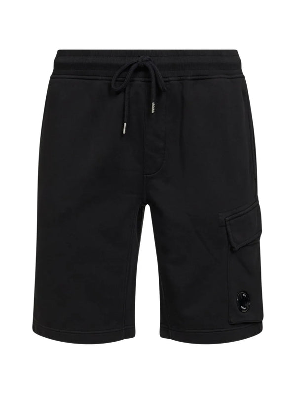 CP Company - Shorts Cargo Acanalados con Cintura Elástica - Negro