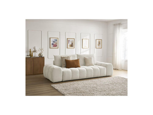 Canapé Droit Fixe 3 Places - Everest - Tissu Chiné - 2 Coussins