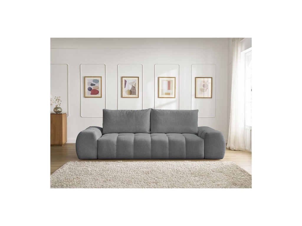 Everest - Sofá recto fijo de 3 plazas - Tejido jaspeado - 2 cojines