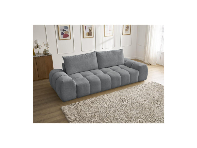 Canapé Droit Fixe 3 Places - Everest - Tissu Chiné - 2 Coussins