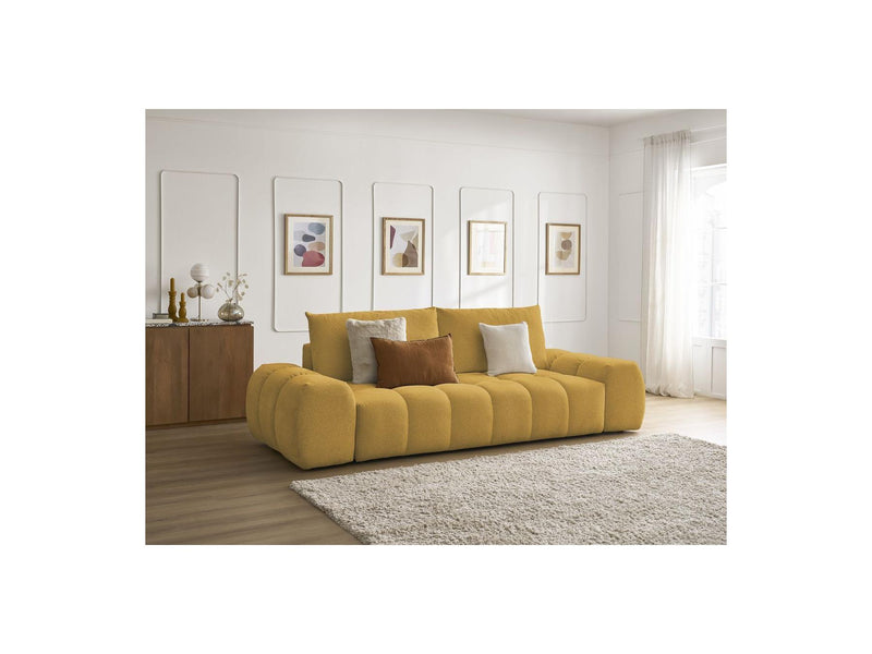 Canapé Droit Fixe 3 Places - Everest - Tissu Chiné - 2 Coussins