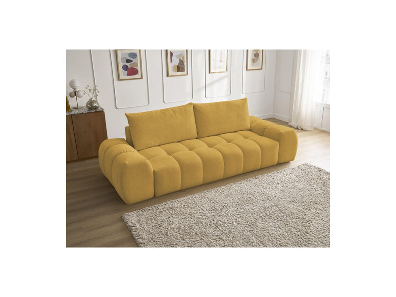 Canapé Droit Fixe 3 Places - Everest - Tissu Chiné - 2 Coussins