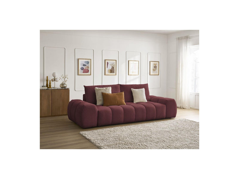 Canapé Droit Fixe 3 Places - Everest - Tissu Chiné - 2 Coussins