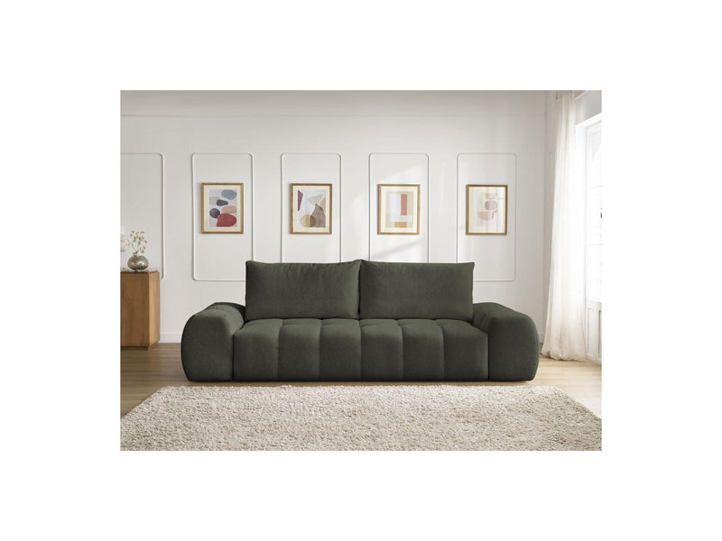 Canapé Droit Fixe 3 Places - Everest - Tissu Chiné - 2 Coussins