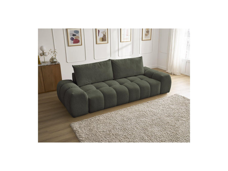 Canapé Droit Fixe 3 Places - Everest - Tissu Chiné - 2 Coussins