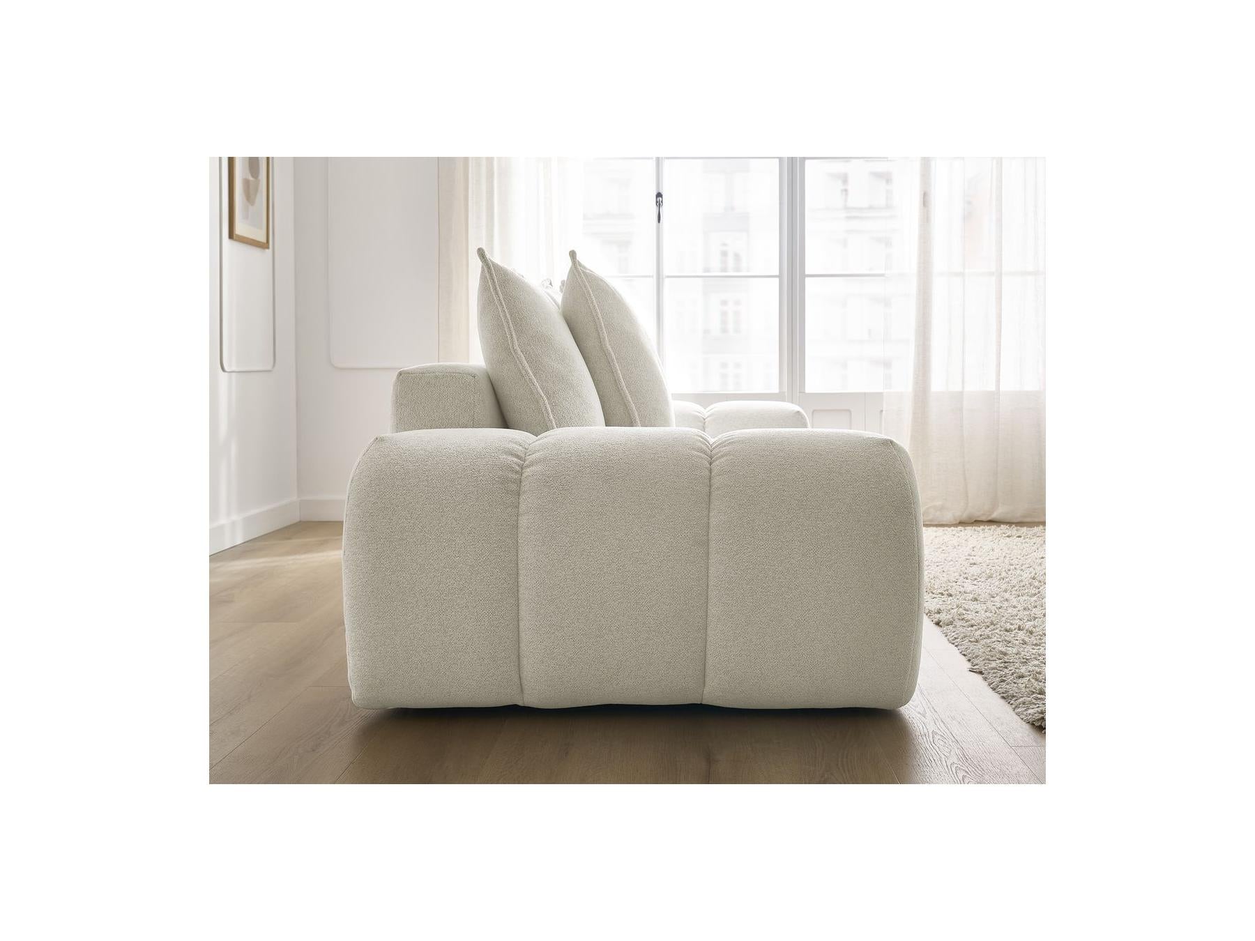 Everest - Fixed Straight 3-Seater Sofa - Mottled Fabric - 5 Cushions