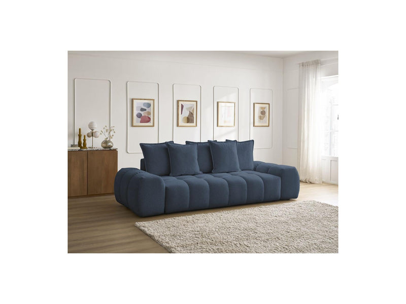 Canapé Droit Fixe 3 Places - Everest - Tissu Chiné - 5 Coussins