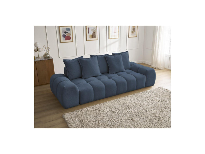 Canapé Droit Fixe 3 Places - Everest - Tissu Chiné - 5 Coussins