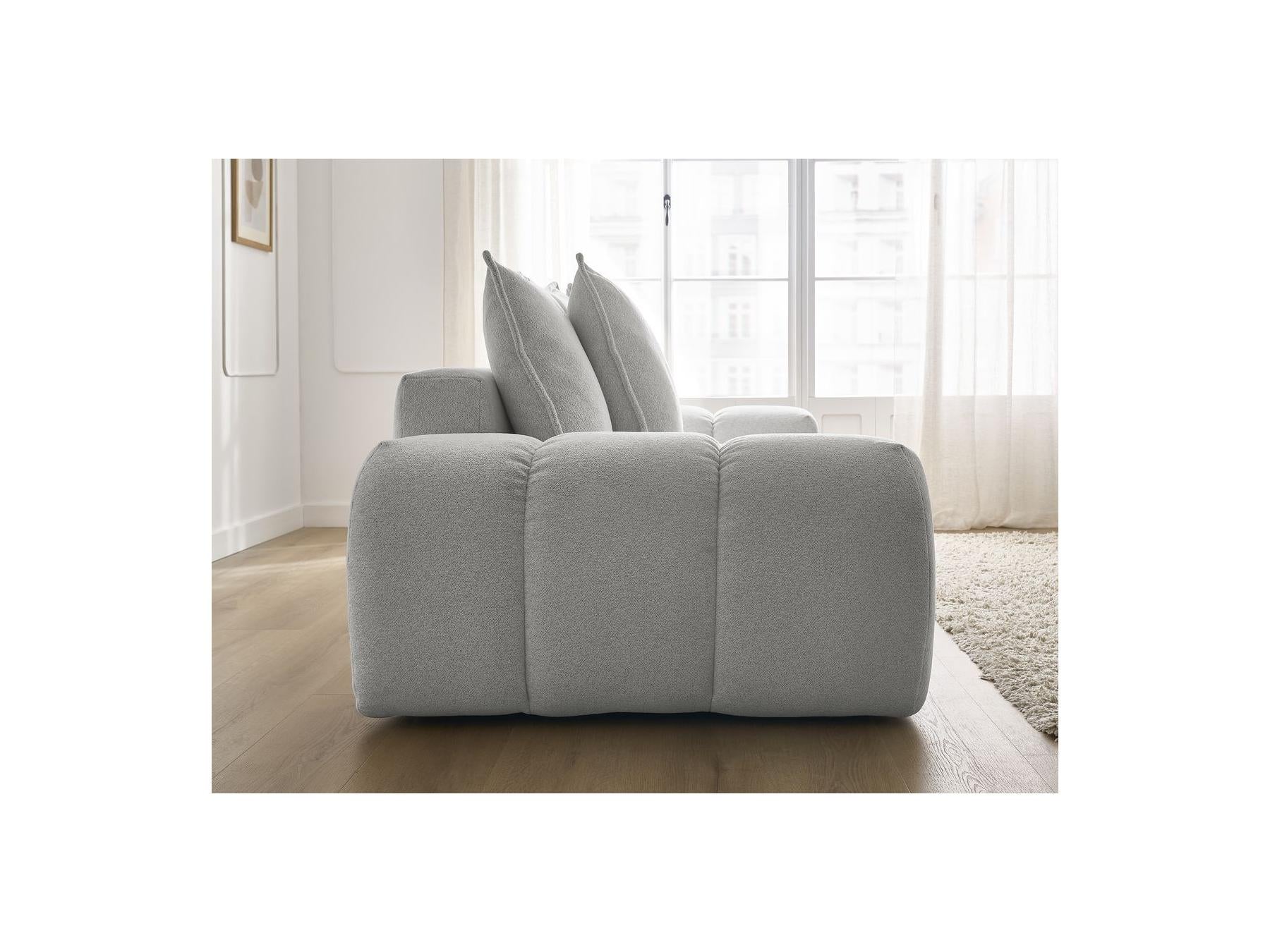 Everest - Fixed Straight 3-Seater Sofa - Mottled Fabric - 5 Cushions