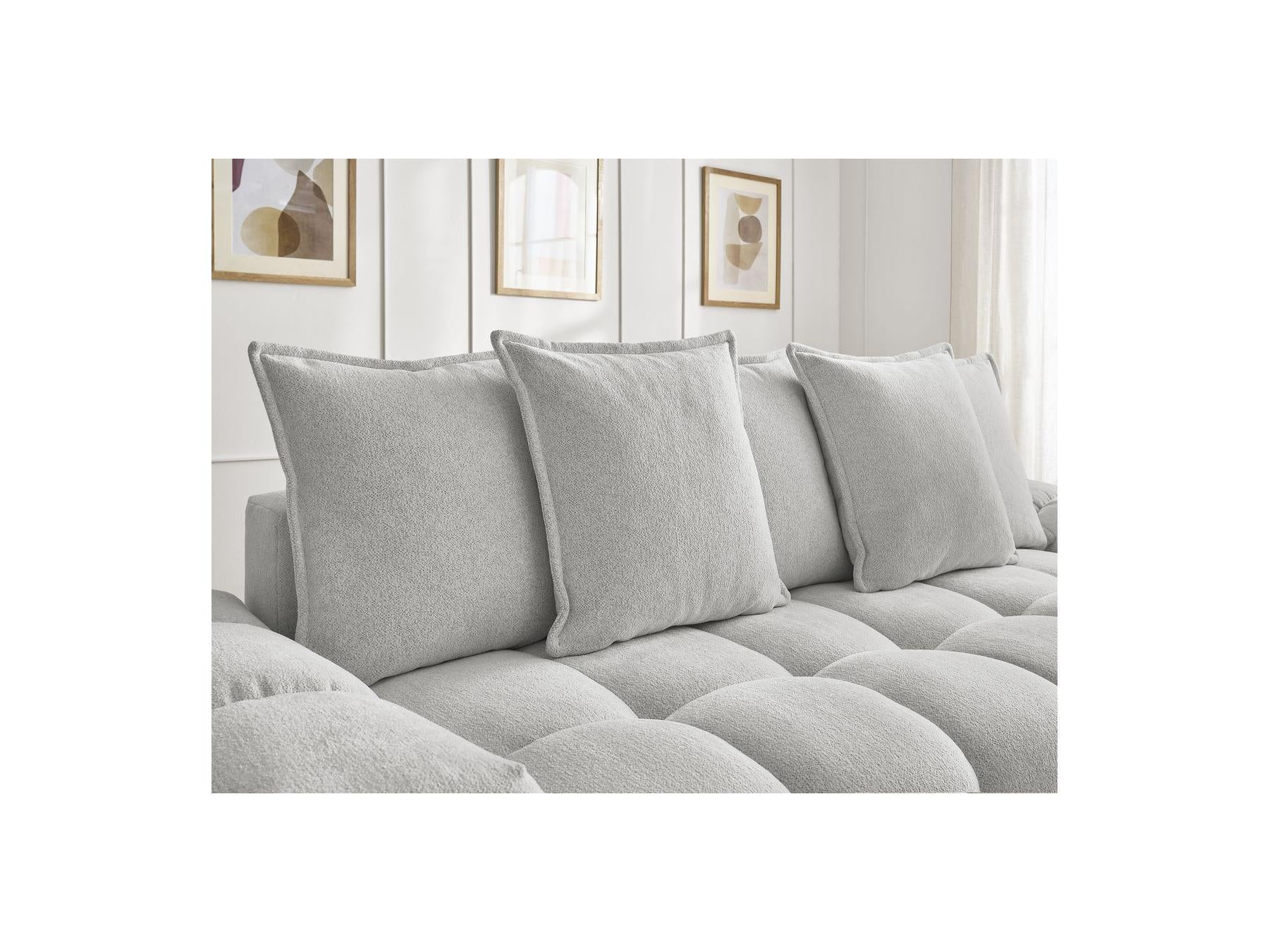 Everest - Fixed Straight 3-Seater Sofa - Mottled Fabric - 5 Cushions
