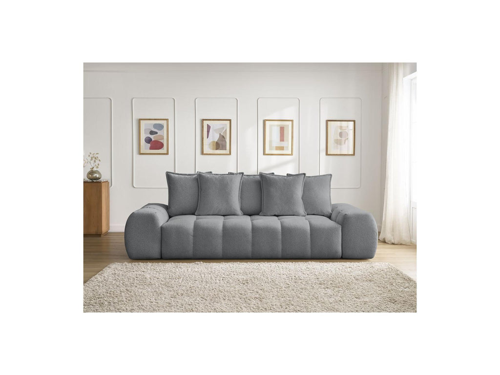 Everest - Fixed Straight 3-Seater Sofa - Mottled Fabric - 5 Cushions