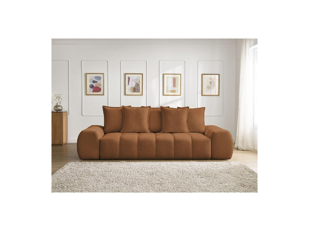 Everest - Fixed Straight 3-Seater Sofa - Mottled Fabric - 5 Cushions