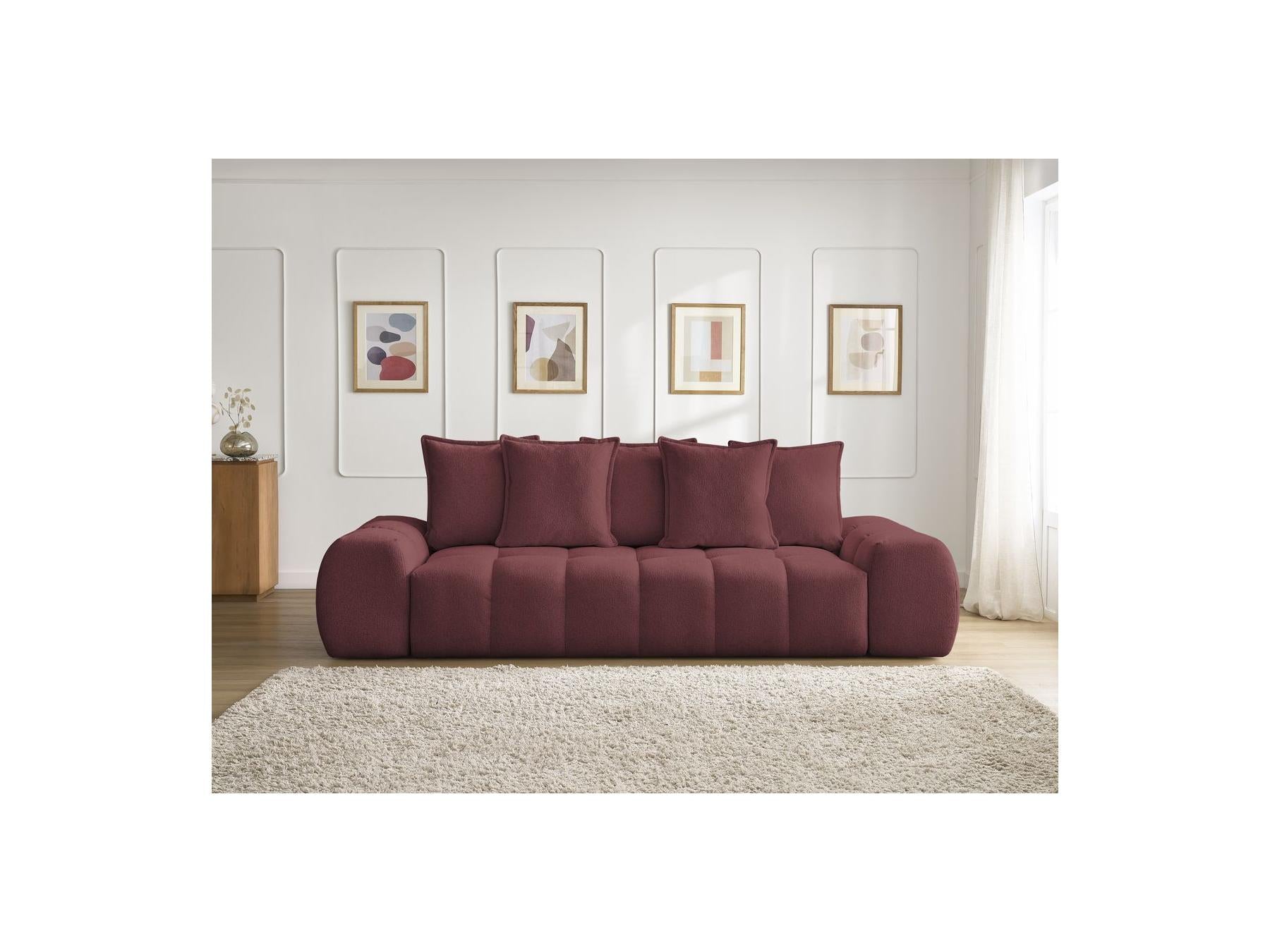 Everest - Fixed Straight 3-Seater Sofa - Mottled Fabric - 5 Cushions