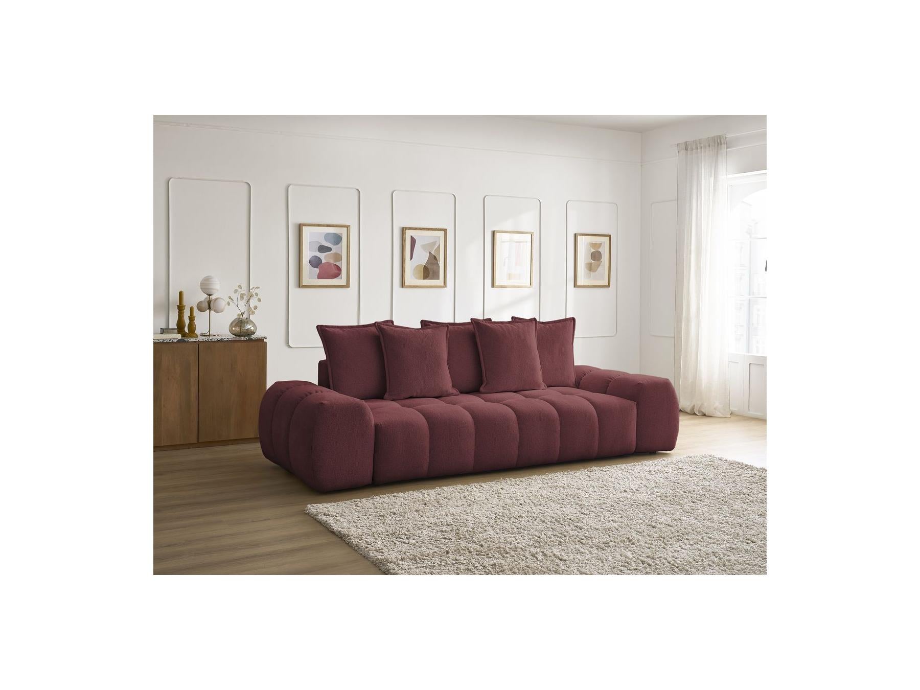 Everest - Fixed Straight 3-Seater Sofa - Mottled Fabric - 5 Cushions