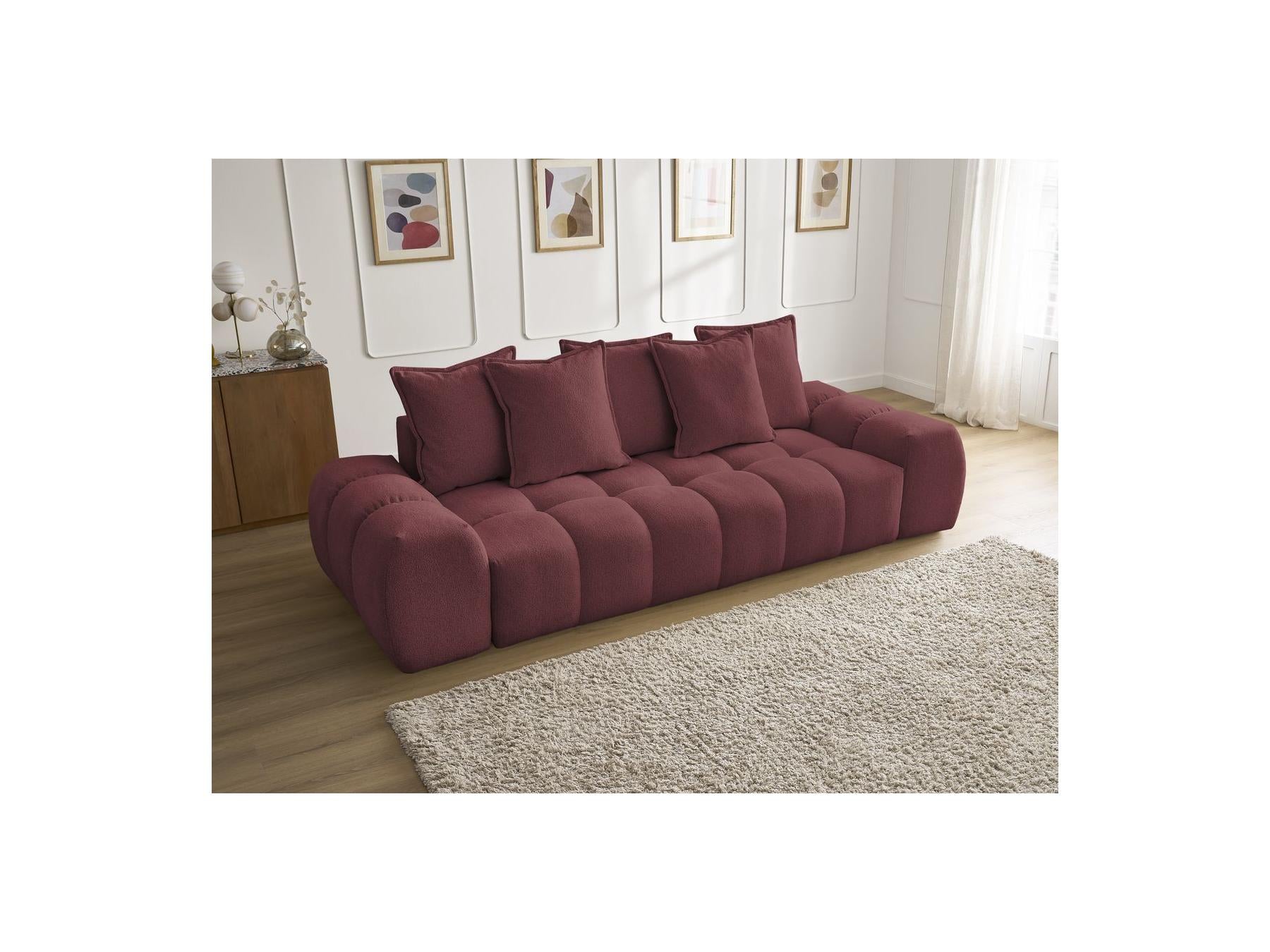 Everest - Fixed Straight 3-Seater Sofa - Mottled Fabric - 5 Cushions