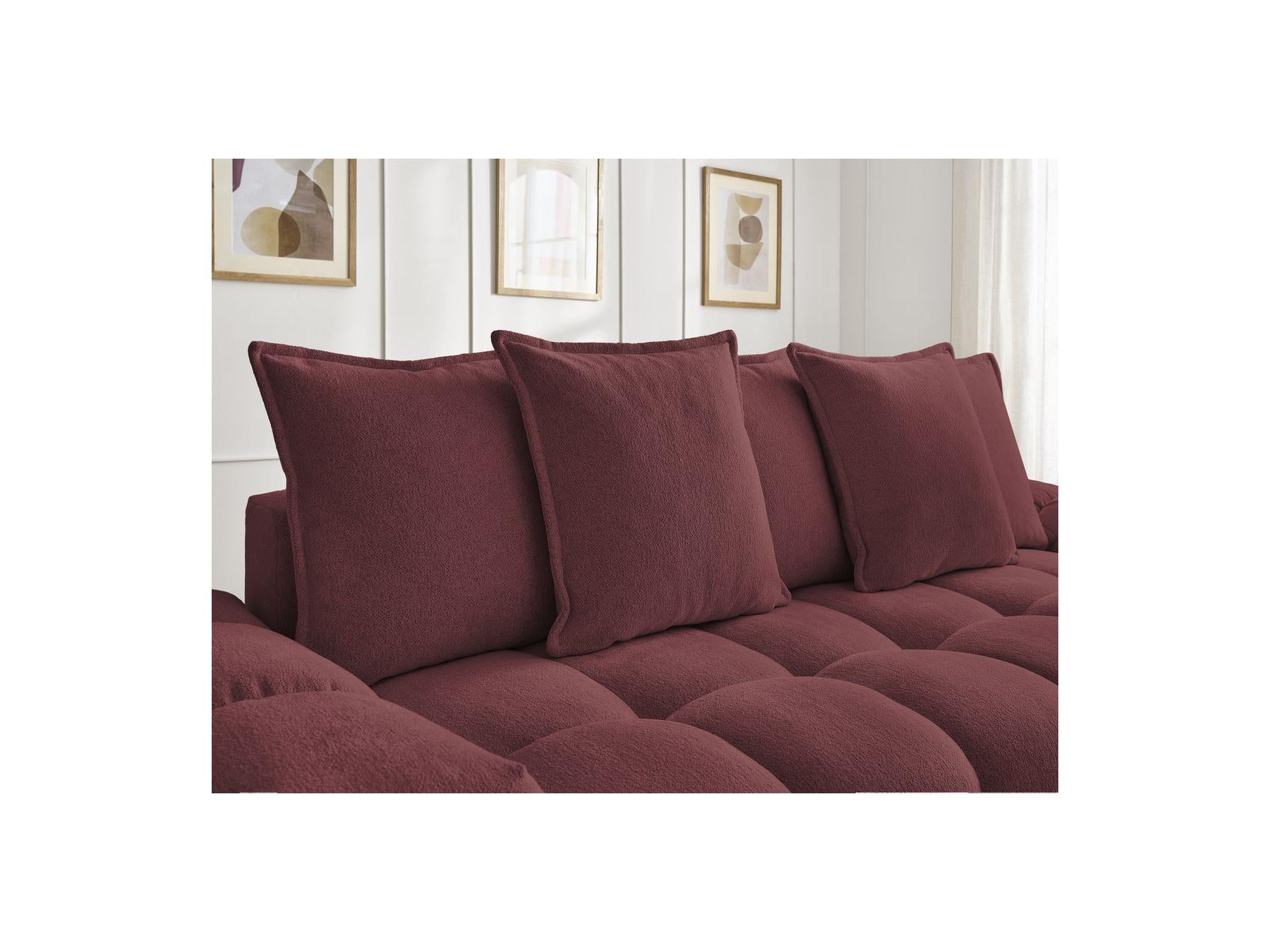 Everest - Fixed Straight 3-Seater Sofa - Mottled Fabric - 5 Cushions