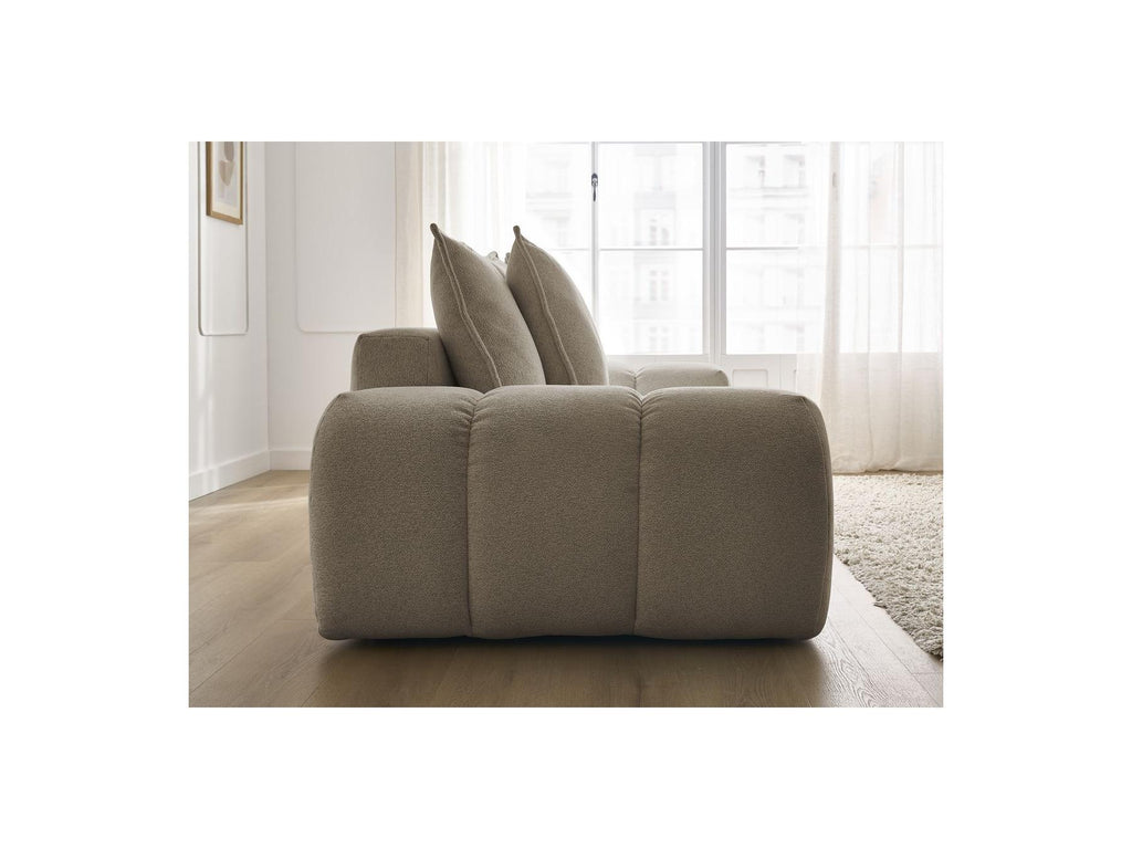 Everest - Fixed Straight 3-Seater Sofa - Mottled Fabric - 5 Cushions