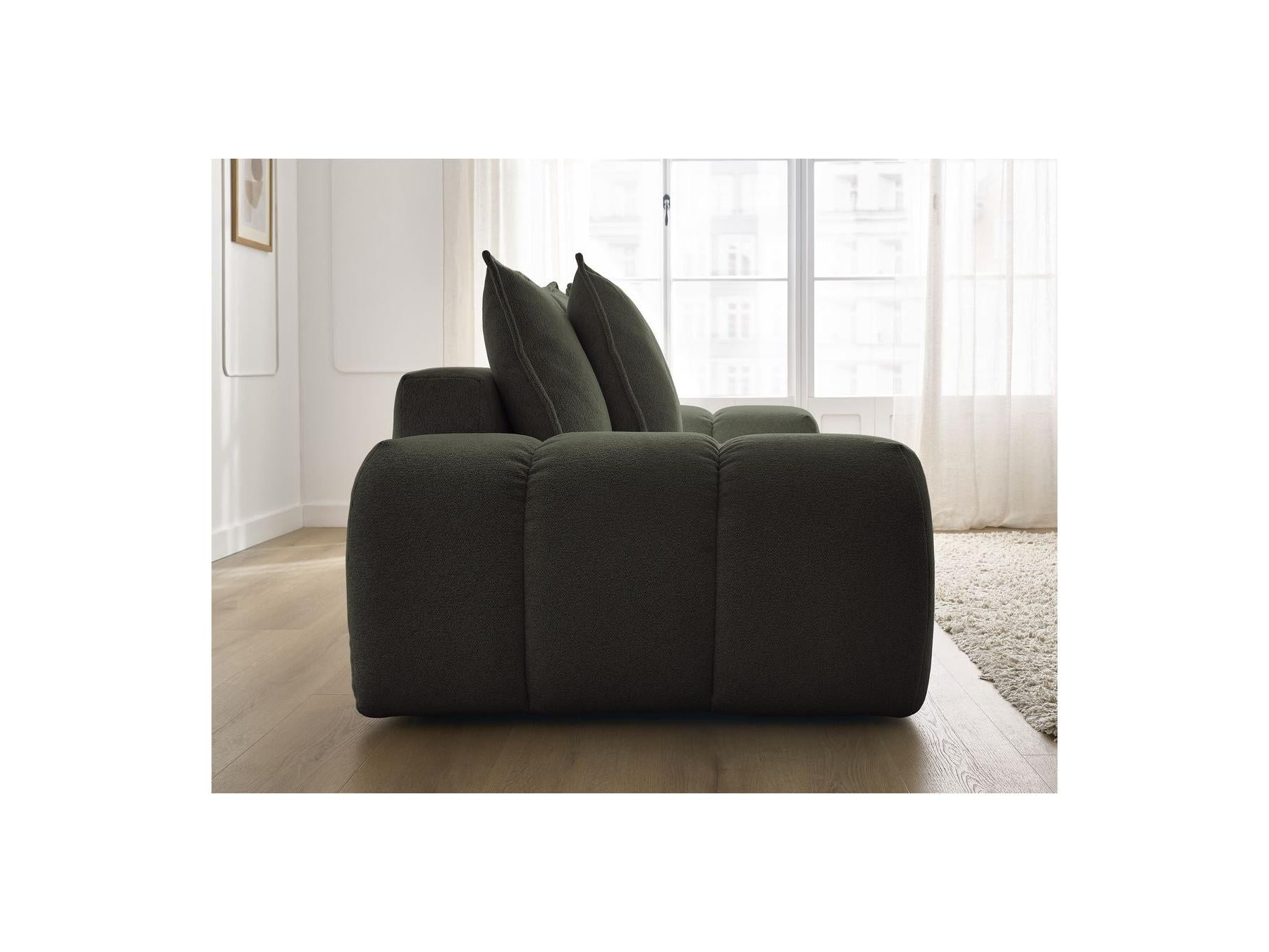 Everest - Fixed Straight 3-Seater Sofa - Mottled Fabric - 5 Cushions