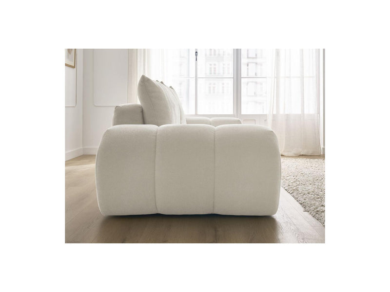 Canapé Droit Fixe 3 Places - Everest - Tissu Texturé - 2 Coussins