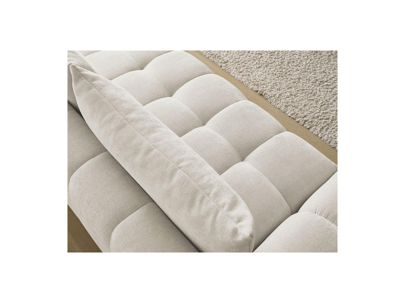 Canapé Droit Fixe 3 Places - Everest - Tissu Texturé - 2 Coussins