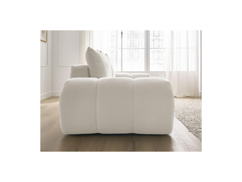 Canapé Droit Fixe 3 Places - Everest - Tissu Texturé - 2 Coussins