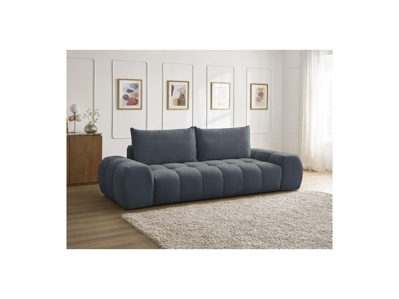 Canapé Droit Fixe 3 Places - Everest - Tissu Texturé - 2 Coussins