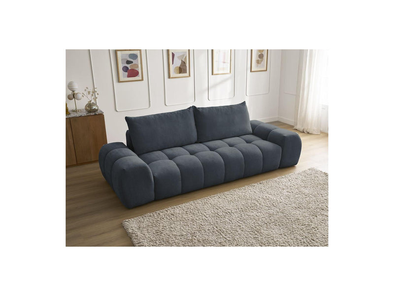 Canapé Droit Fixe 3 Places - Everest - Tissu Texturé - 2 Coussins