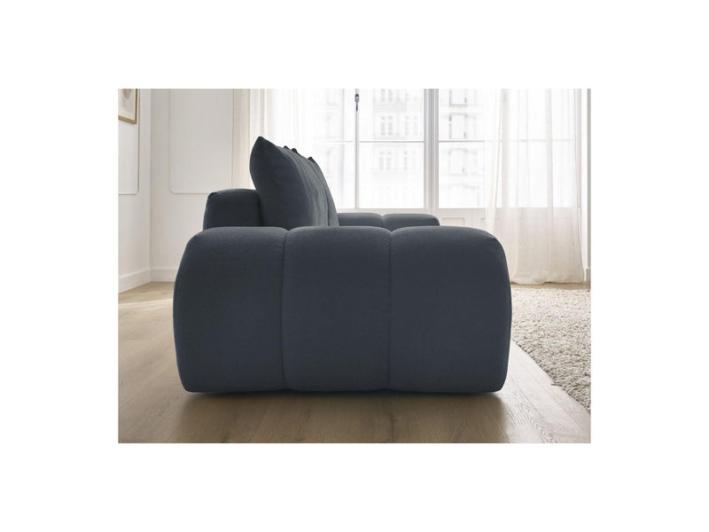 Canapé Droit Fixe 3 Places - Everest - Tissu Texturé - 2 Coussins