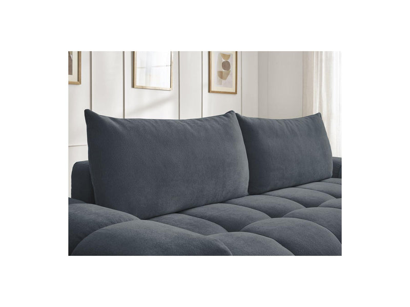 Canapé Droit Fixe 3 Places - Everest - Tissu Texturé - 2 Coussins