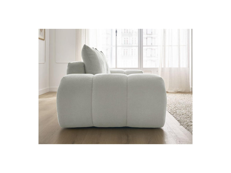 Canapé Droit Fixe 3 Places - Everest - Tissu Texturé - 2 Coussins