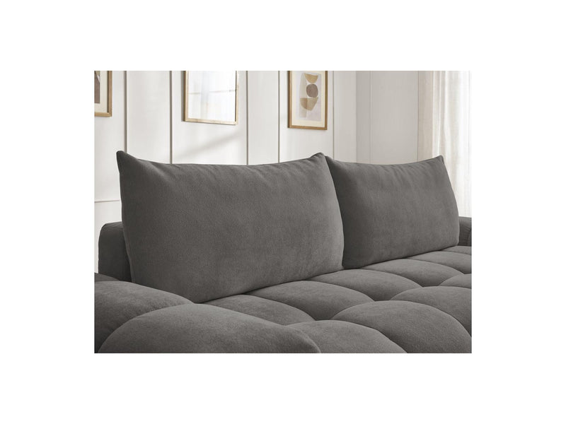 Canapé Droit Fixe 3 Places - Everest - Tissu Texturé - 2 Coussins