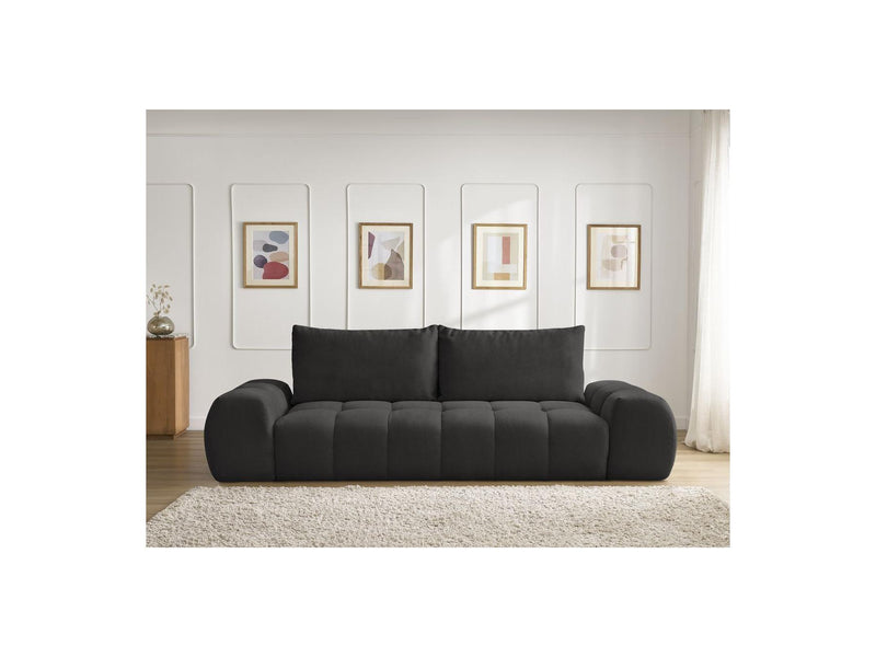 Canapé Droit Fixe 3 Places - Everest - Tissu Texturé - 2 Coussins