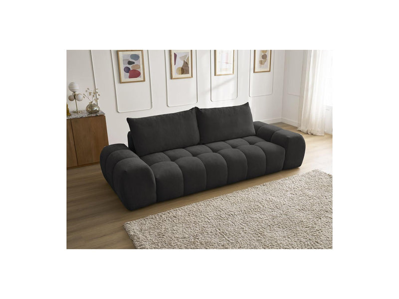 Canapé Droit Fixe 3 Places - Everest - Tissu Texturé - 2 Coussins