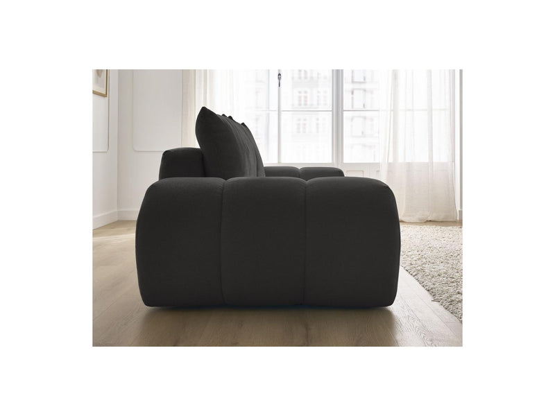 Canapé Droit Fixe 3 Places - Everest - Tissu Texturé - 2 Coussins