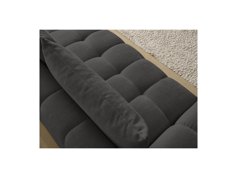 Canapé Droit Fixe 3 Places - Everest - Tissu Texturé - 2 Coussins