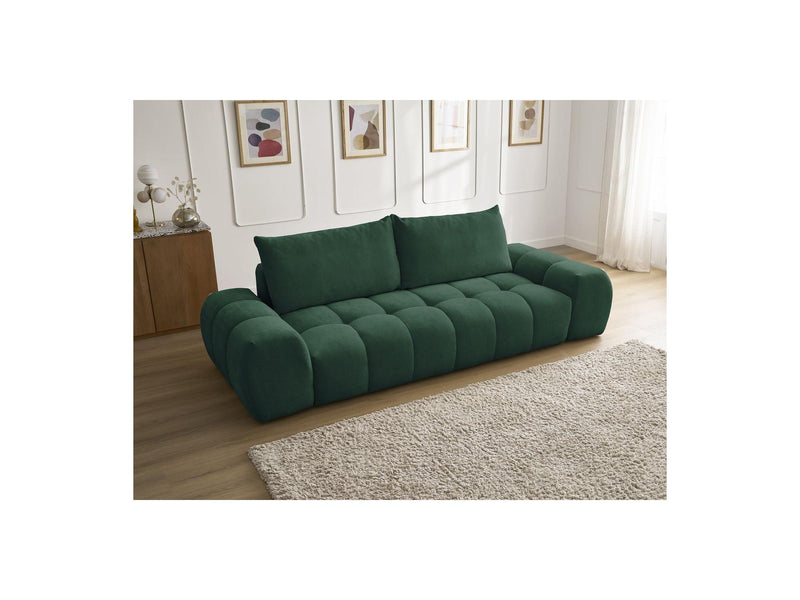 Canapé Droit Fixe 3 Places - Everest - Tissu Texturé - 2 Coussins