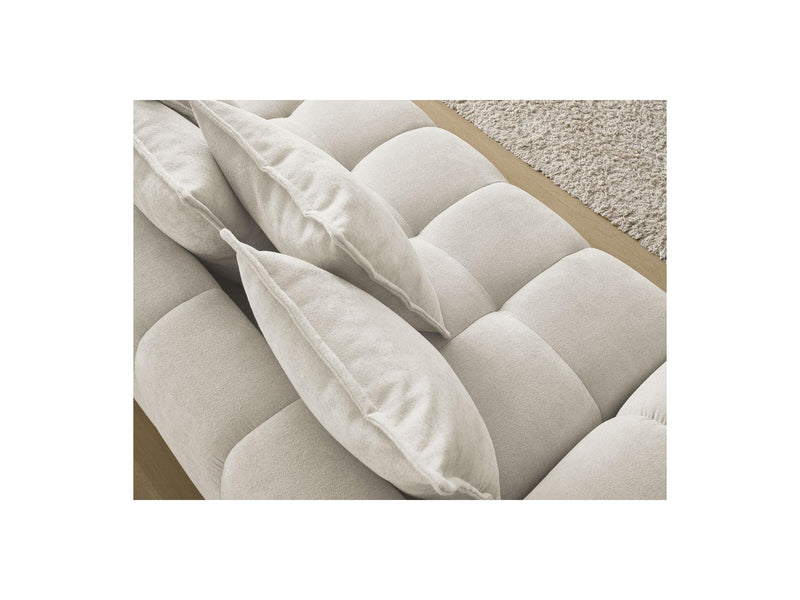 Canapé Droit Fixe 3 Places - Everest - Tissu Texturé - 5 Coussins